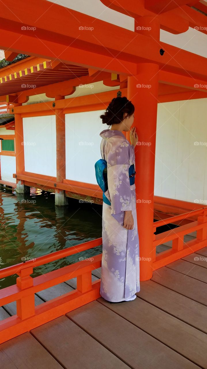 Girl wearing kimono