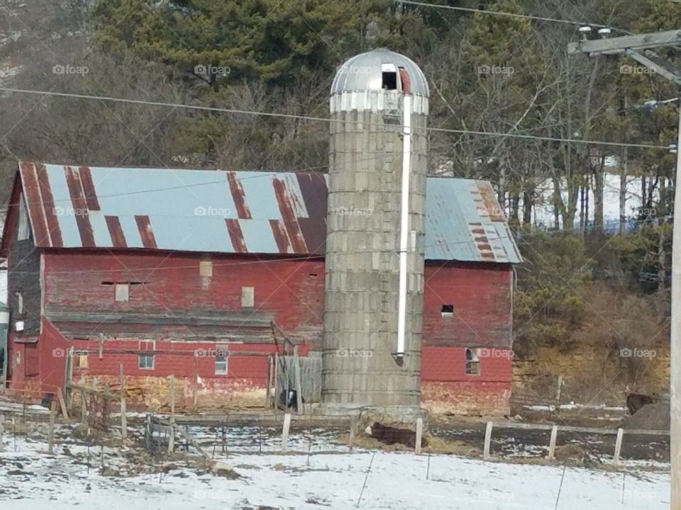 Rustic barn and silo