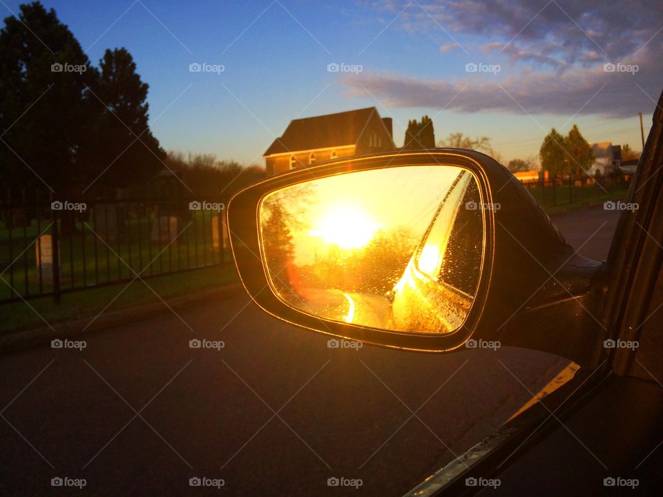 Sunlight reflecting in mirror