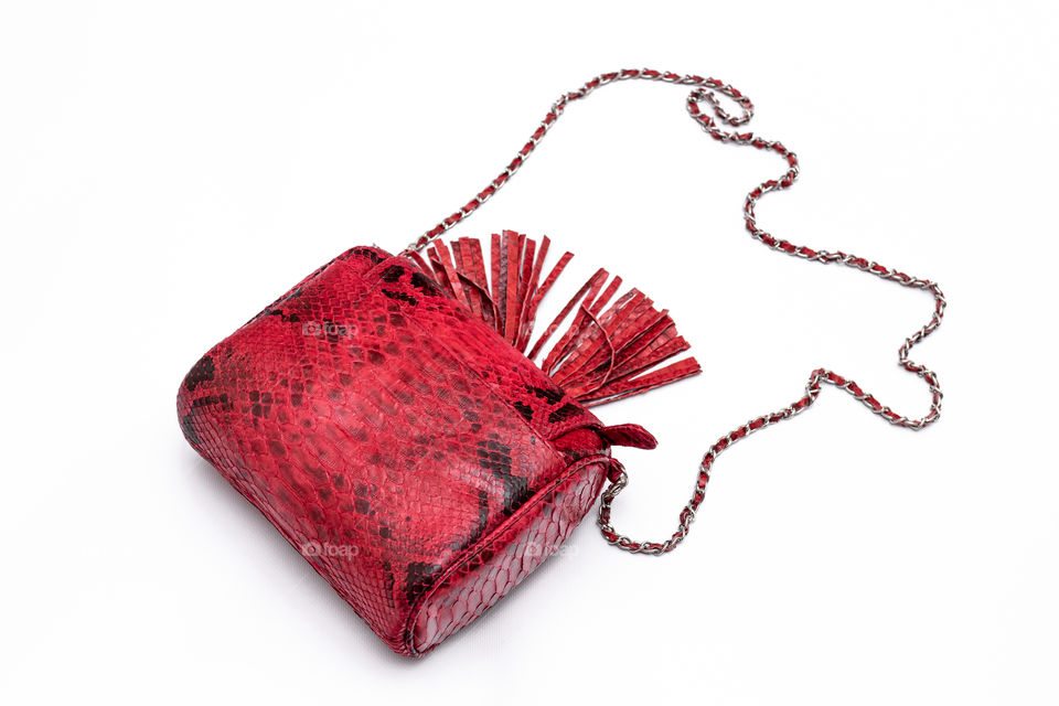 Fashion luxury snakeskin python handbag. 