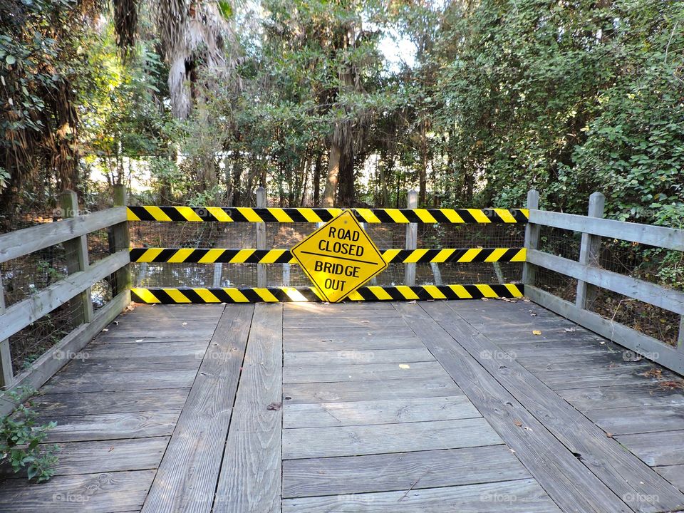 Bridge is closed sign