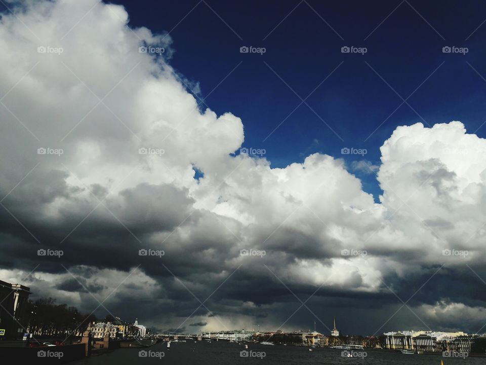 nature wild clouds sky blue white weather storm heaven view