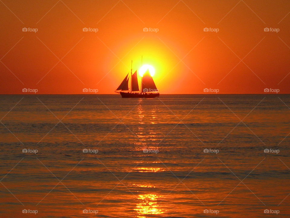 sunset boat