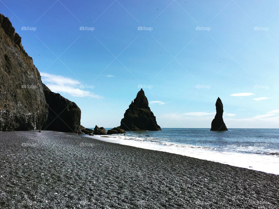 Black sand beach in Iceland 