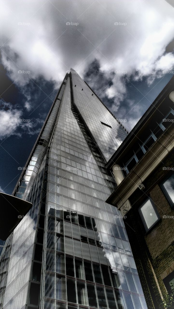 the shard. Taken on the way to get the tube.... Window cleaners working