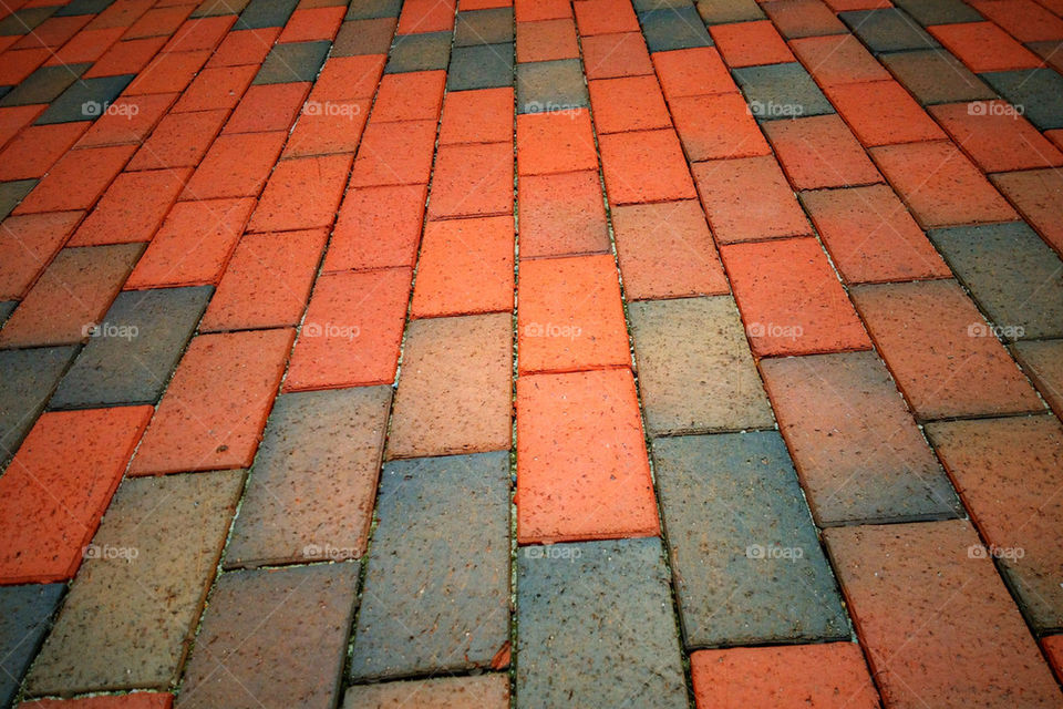 blue red brick bricks by vintageseason
