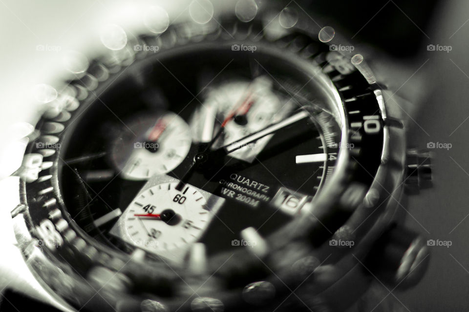 TIME is important but you can't buy any. close up of watch Chronograph - no post processing was used for this shot