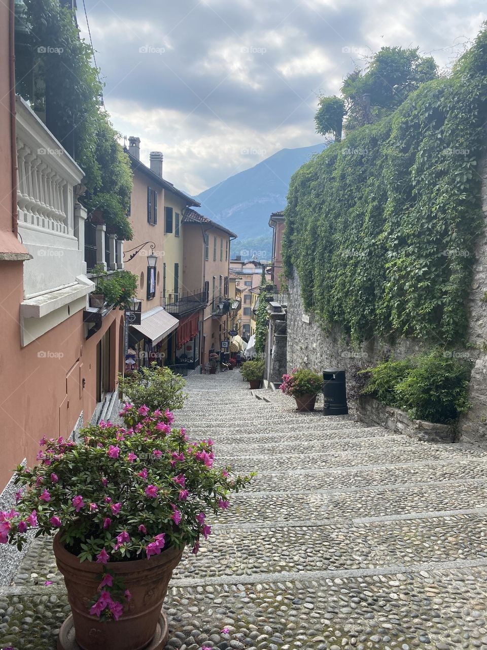 Cobblestone Stairs in Bellagio, Italy