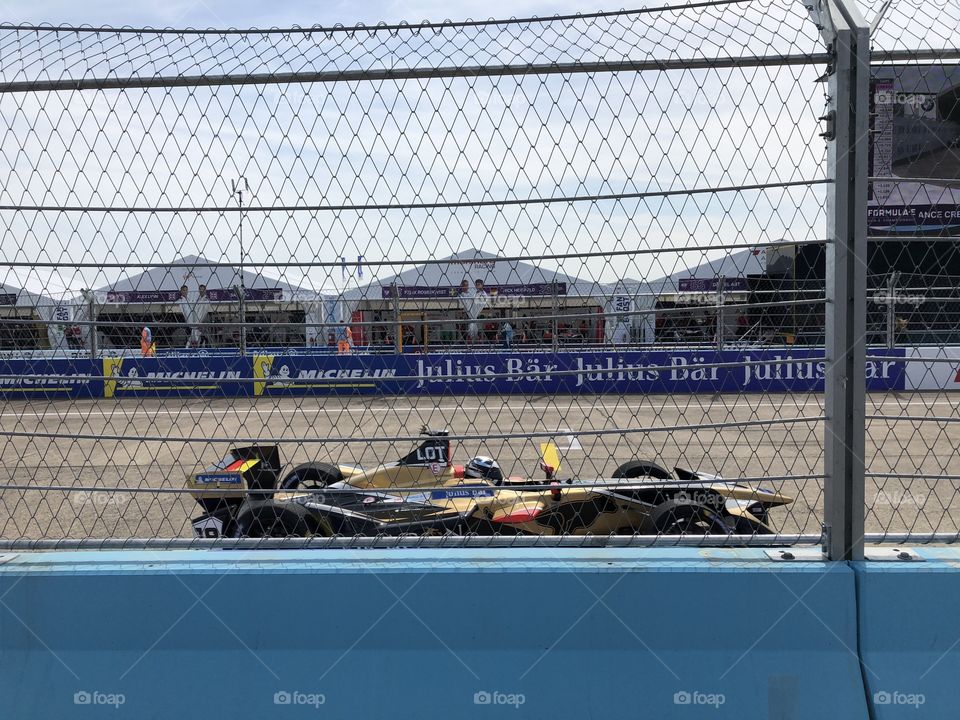 Formula E car racing 