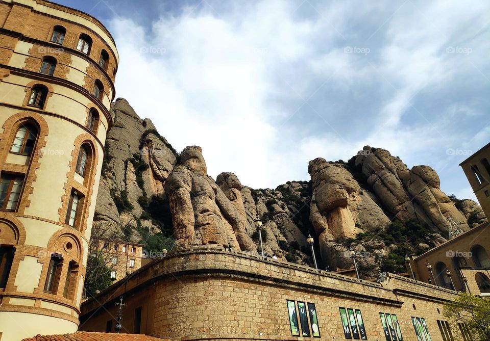 Mountain, town and sky