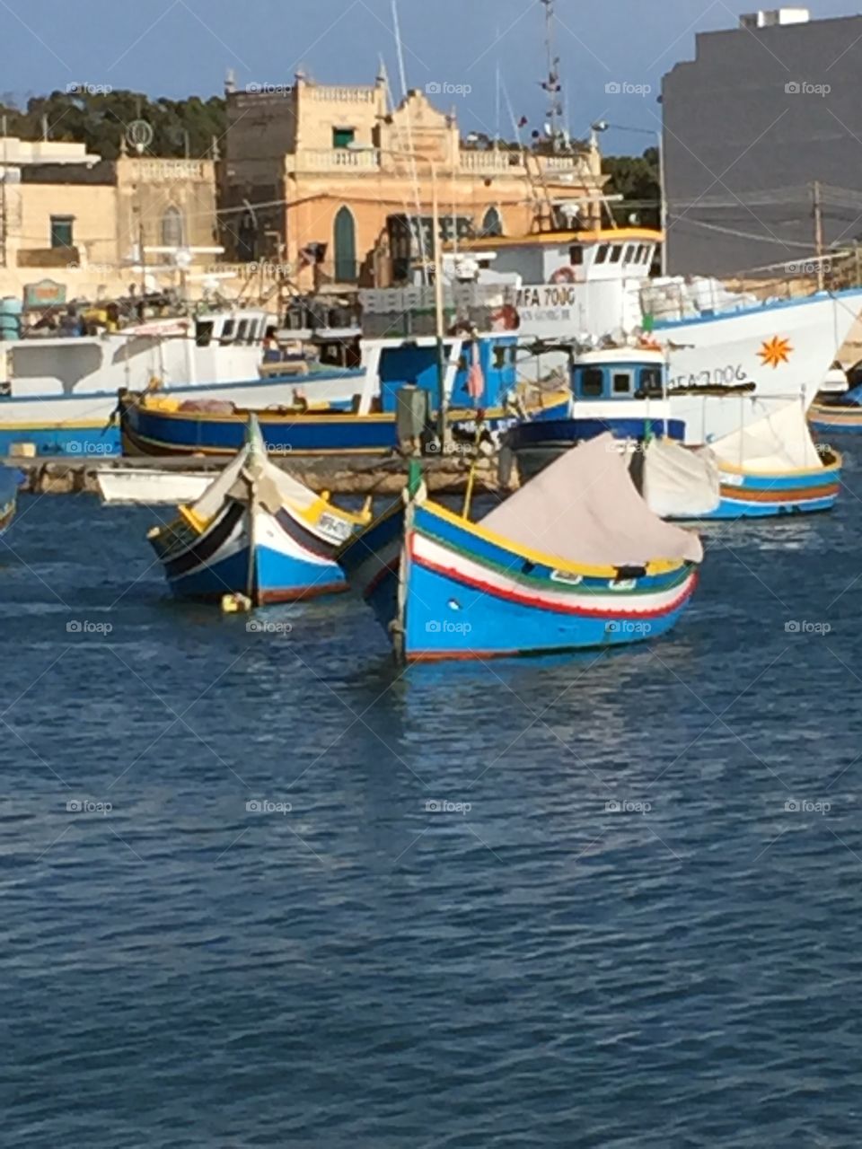 Maltese fishing boats on the harbor 