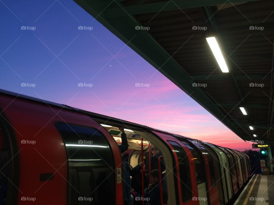 Tube and a pink sky