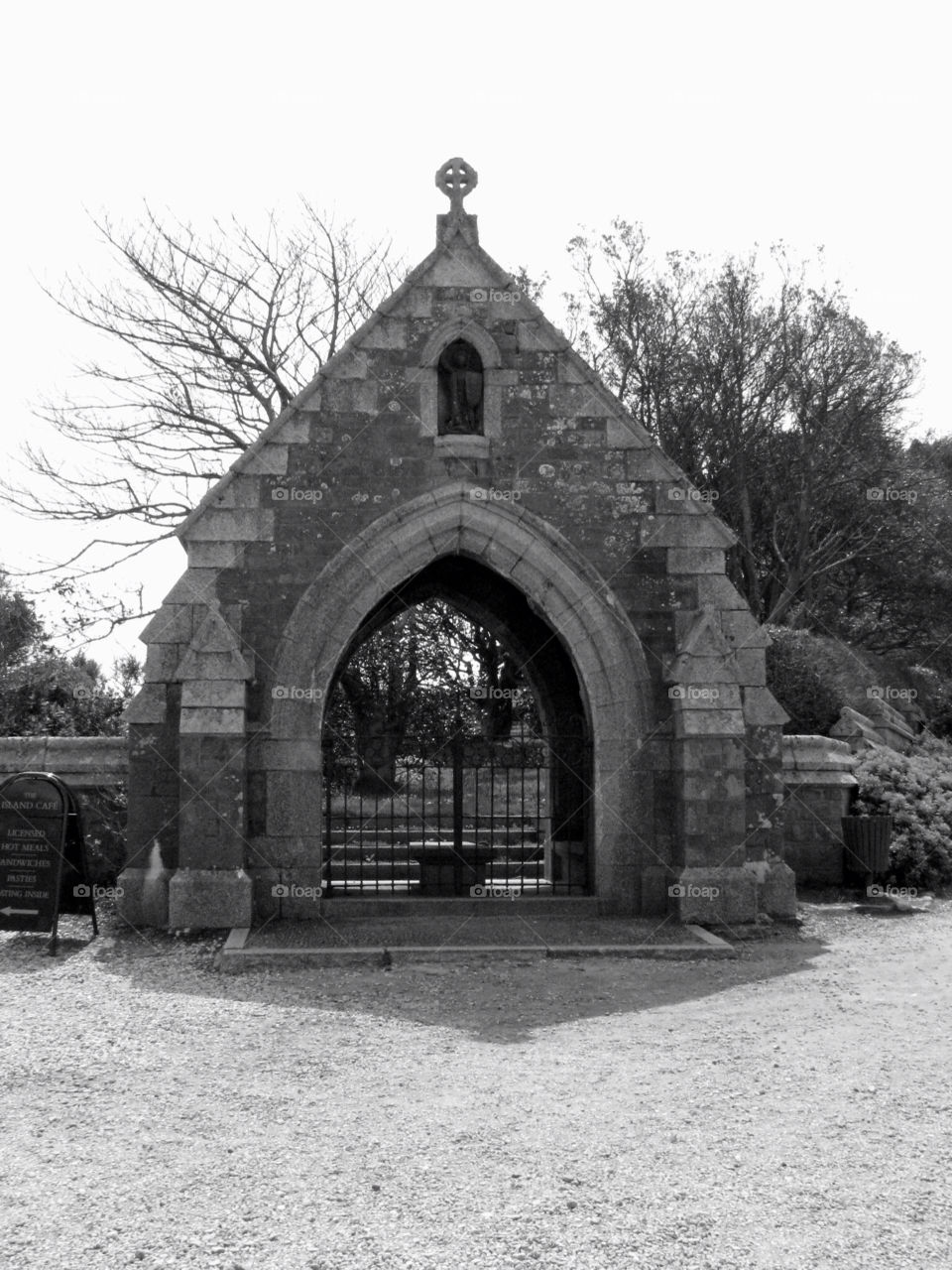 rock gate wall tree steel gate old building uk by angeljack