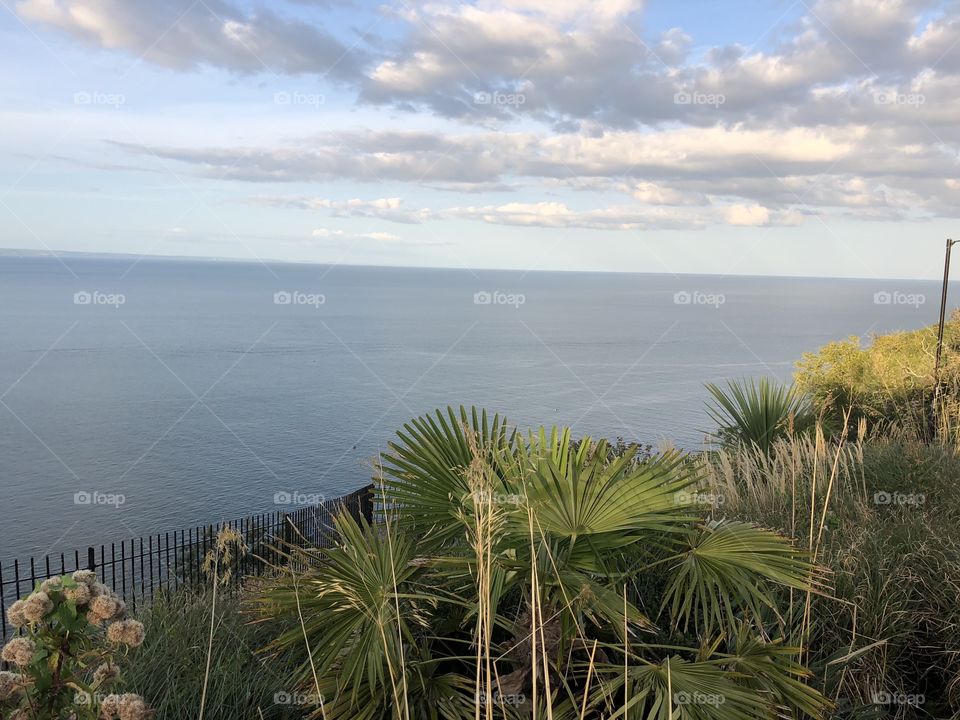 View from Babbacombe Downs, Babbacombe in early evening summer sunshine.