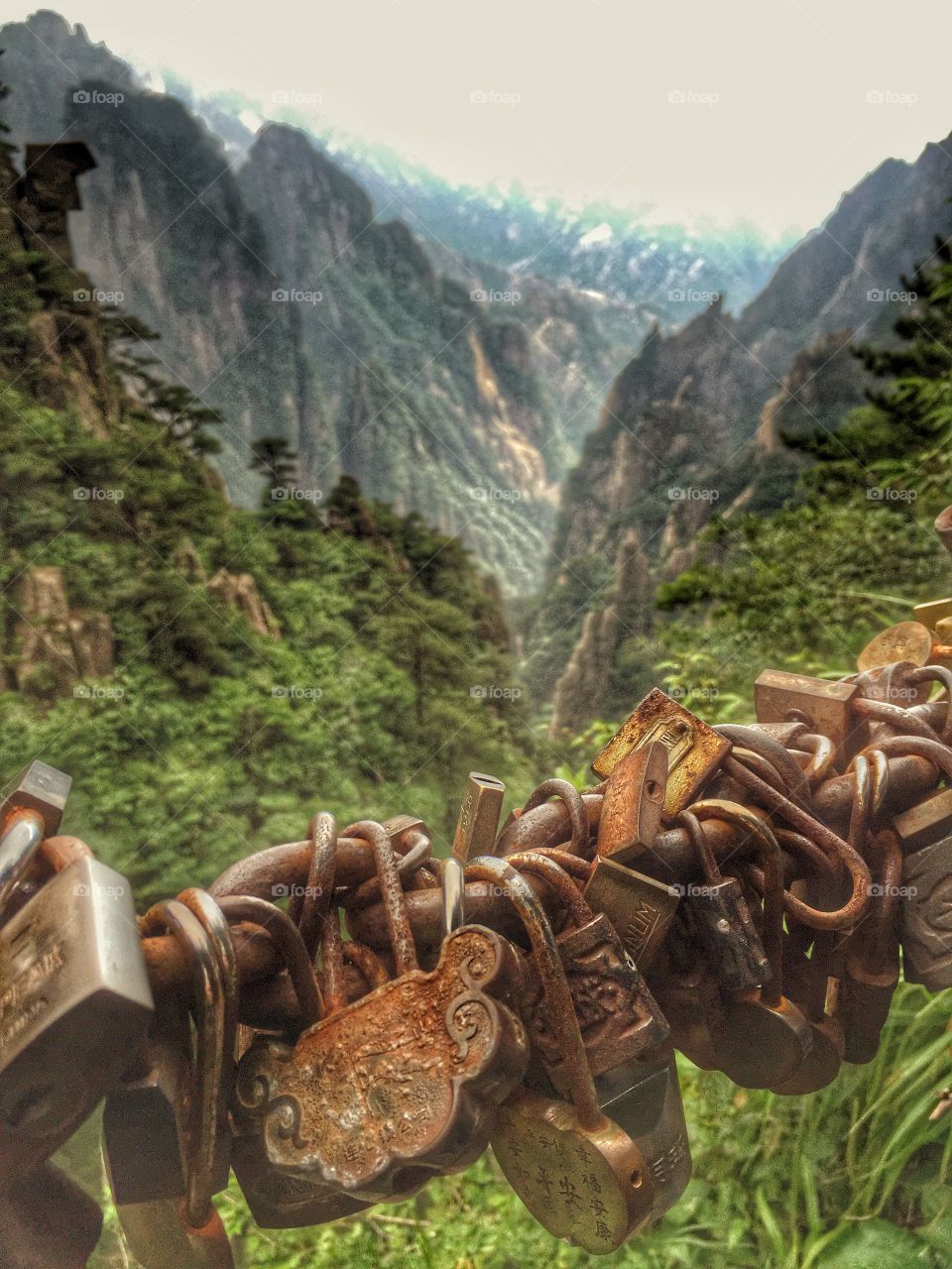Love locks in the mountains 