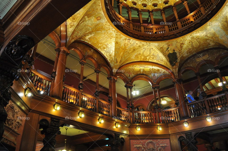 ceiling of Ponce hall. Ponce Hall at Flagler college in historic downtown St. Augustine,  Florida