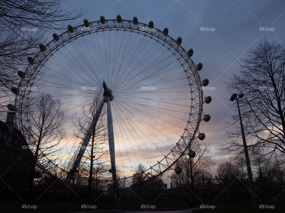 sunset london eye