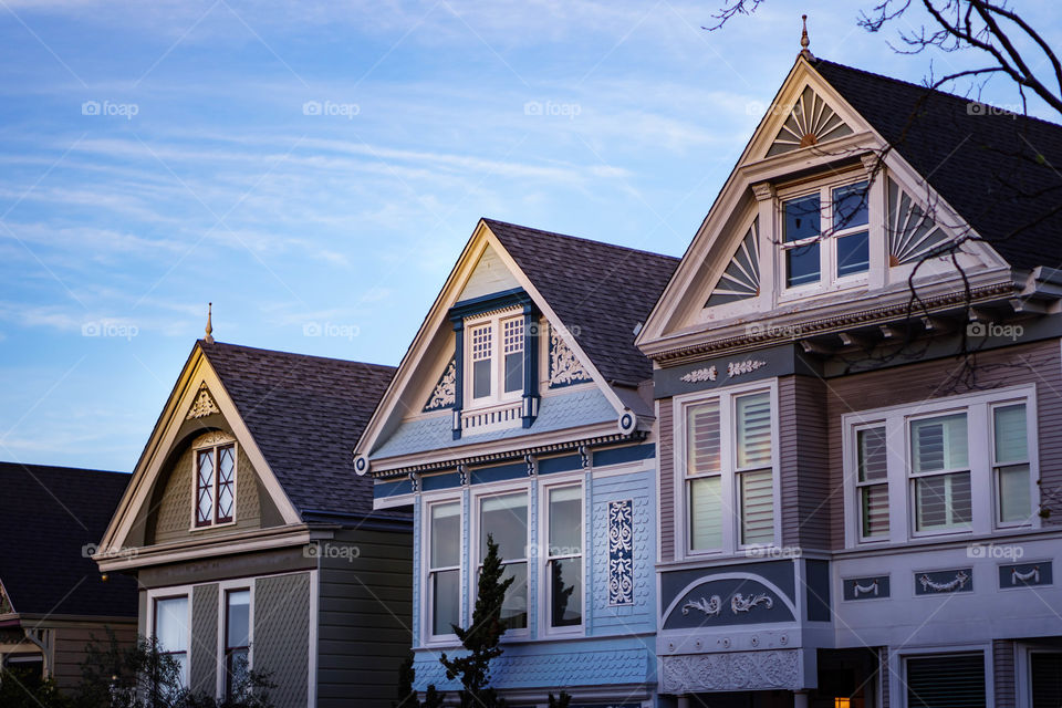 Close-up of row houses