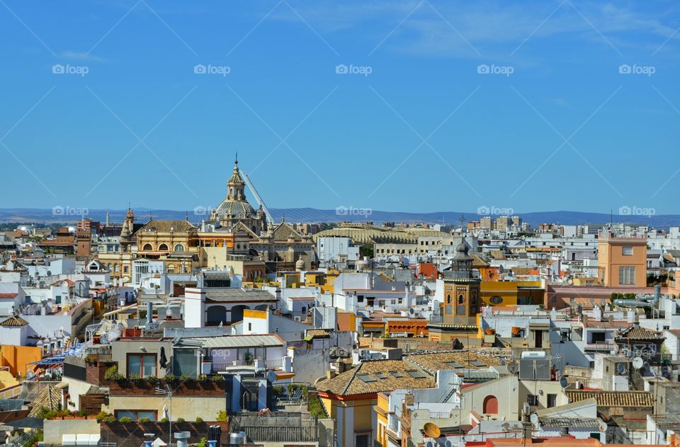 View of Sevilla. View of Sevilla from Giralda Tower, Spain