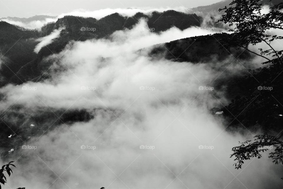 High up in the clouds. picture took from the hills which were higher than than the clouds