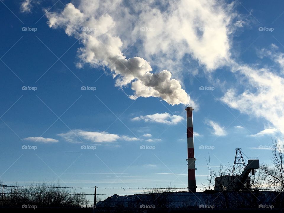 Smoke stack in the cold