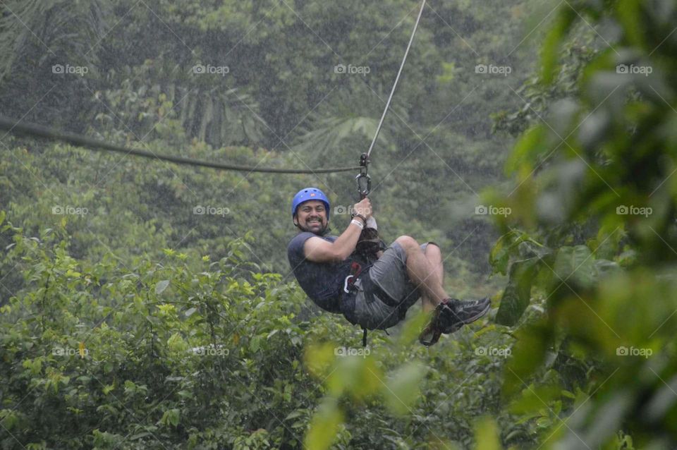 Zip-lining in Costa Rica.