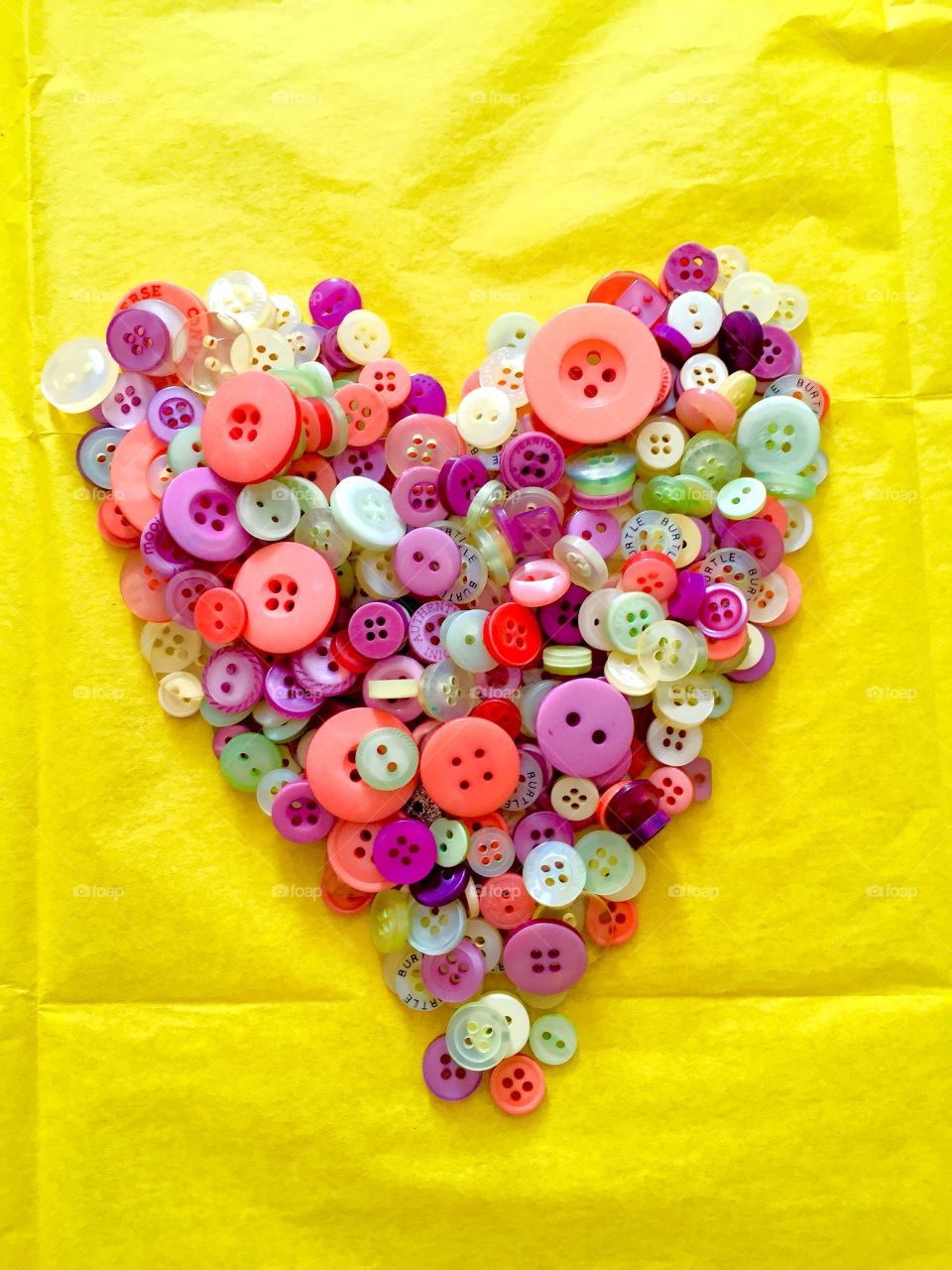 Heart shape made from Buttons