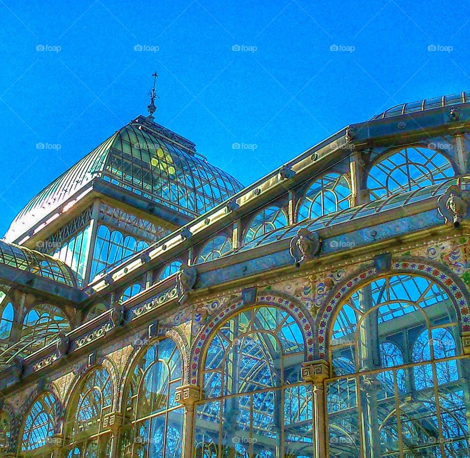 Crystal Palace. Retiro gardens, Madrid, Spain