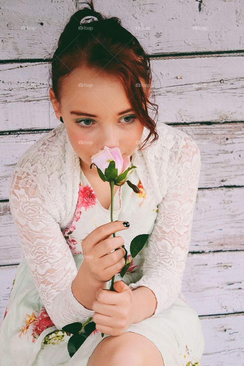 Girl with flower dress