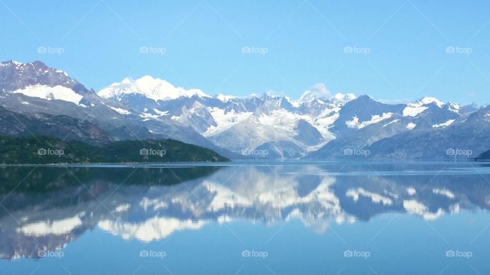Reflection of mountains in lake