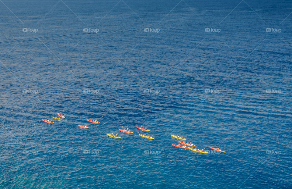 Kayaking over Adriatic sea