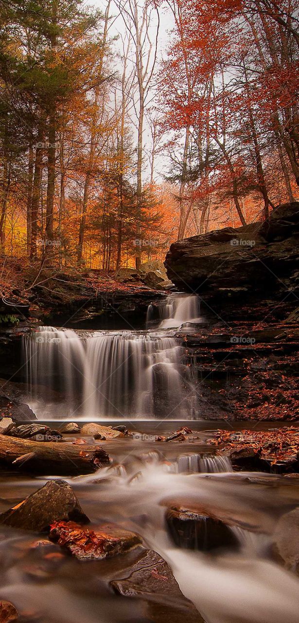 Beautiful view om mini waterfall.