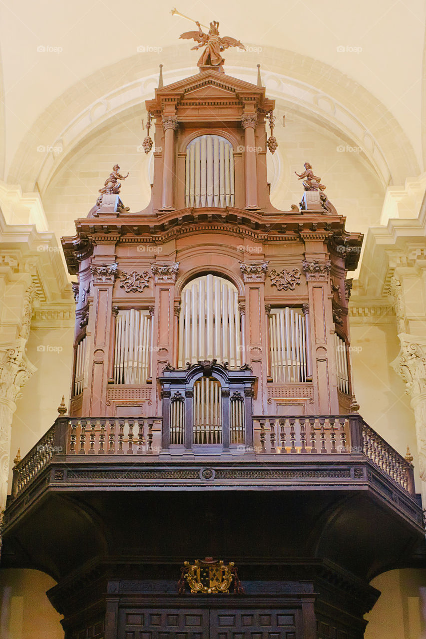 Organ. Iglesia  del Salvador. Seville,  Andalusia, Spain, Europe.