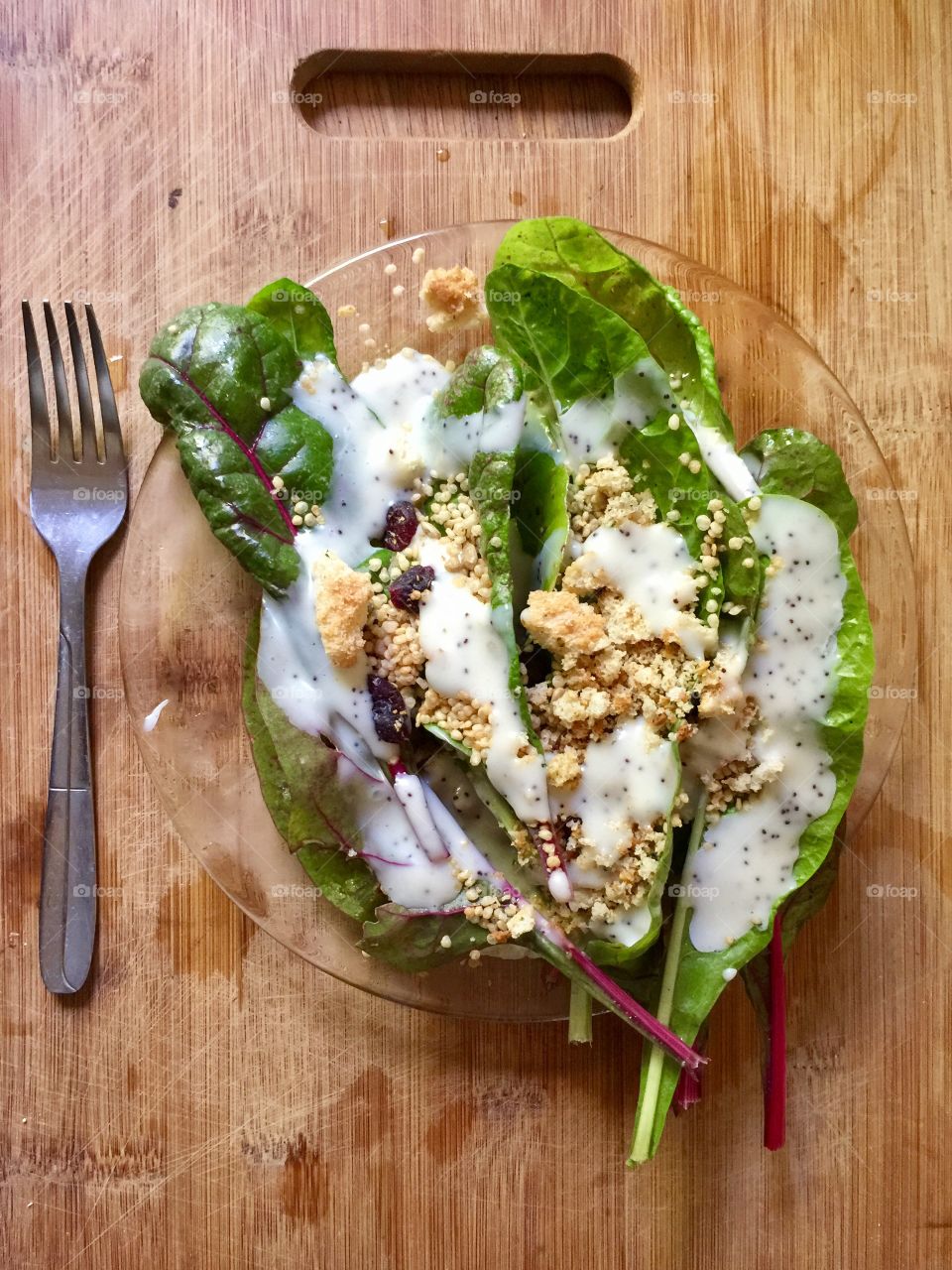 Garden fresh salad with dressing 