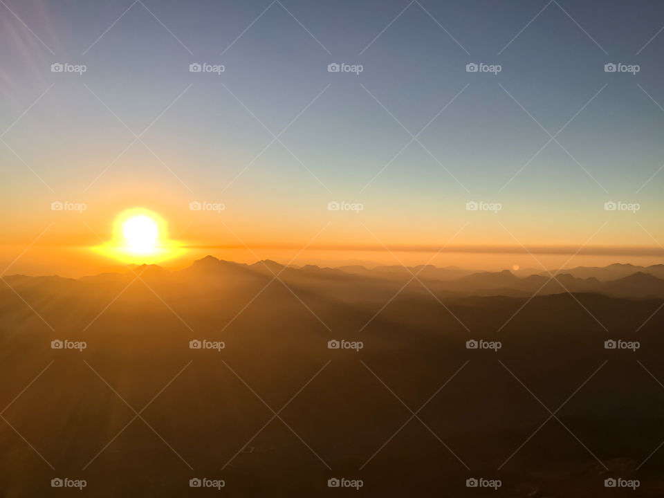 Holly sunrise from Sinai in Egypt