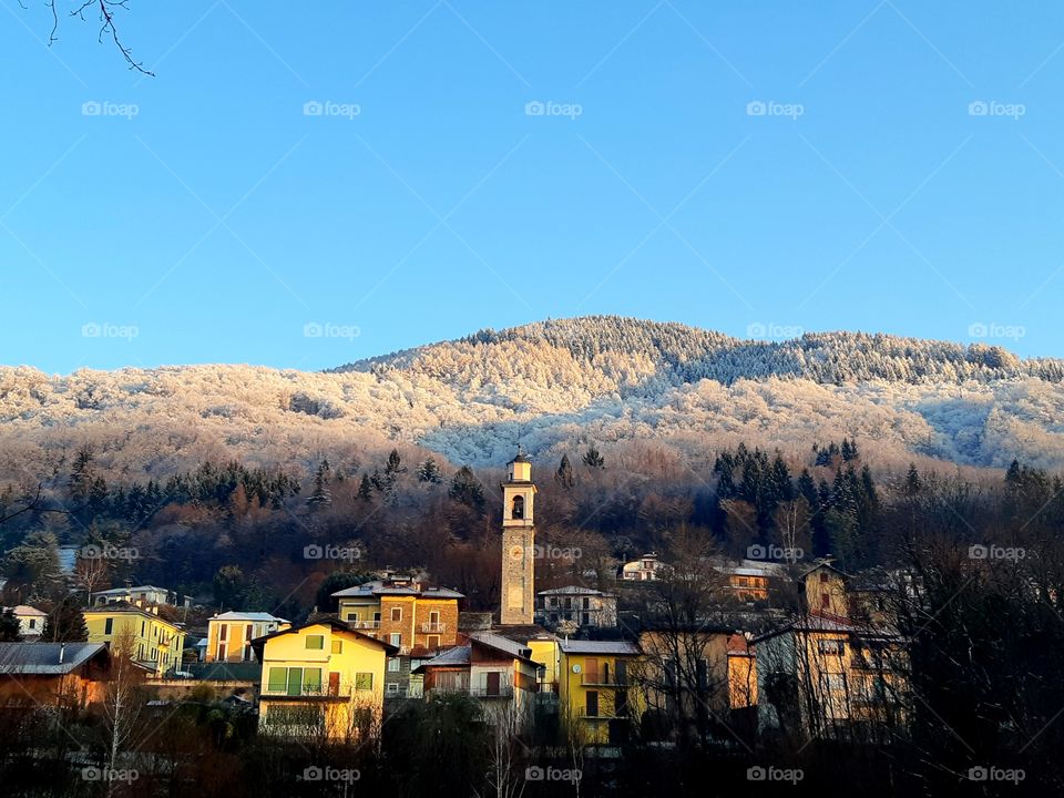 Morning in an italian village at the time of coronavirus