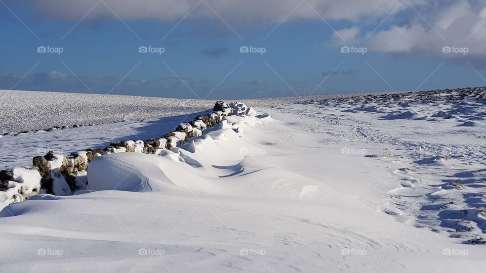 Snow drafts Dartmoor Devon