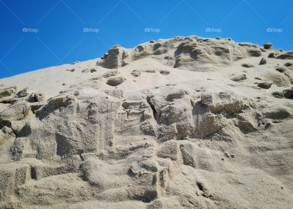 Sand mountains on the beach