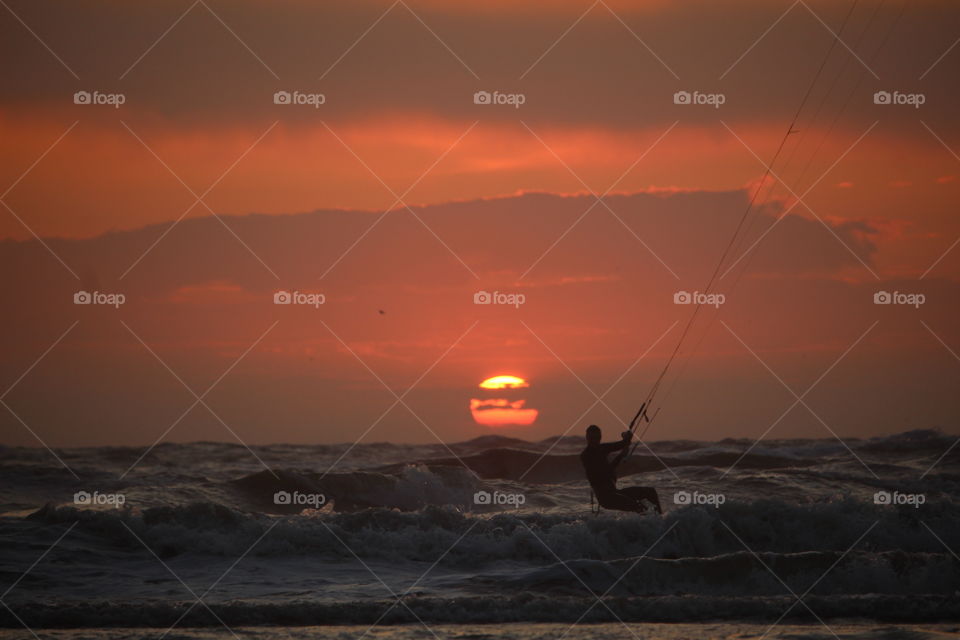 Kite surfers in the Netherlands