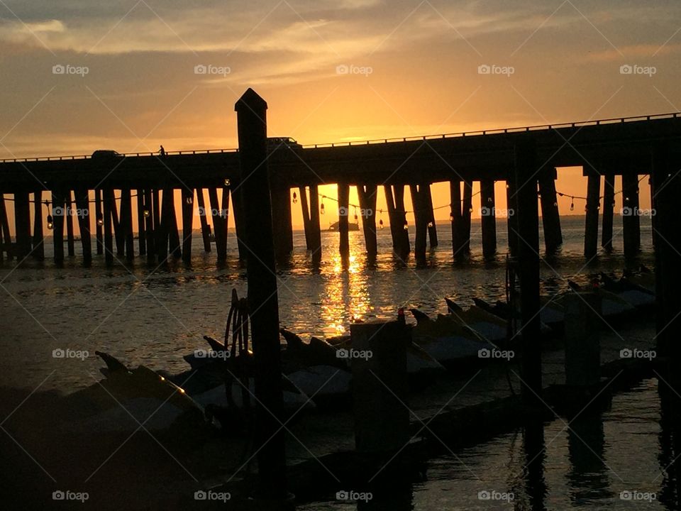 Sunset beyond the interstate bridge. 