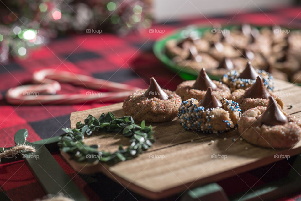 Holiday Peanut Butter Kiss Cookies