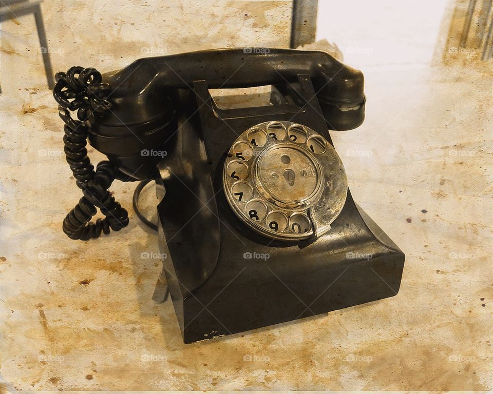 Vintage dial telephone ,beautiful and  original photo of old phone by Lika Ramati 