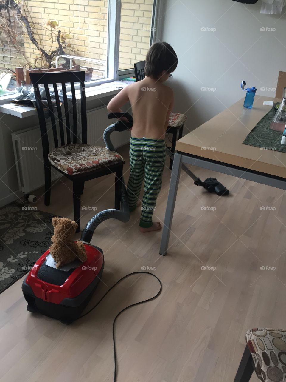 Helping with chores 