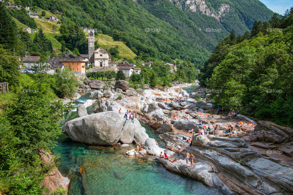 View of Verzasca River, Switzerland