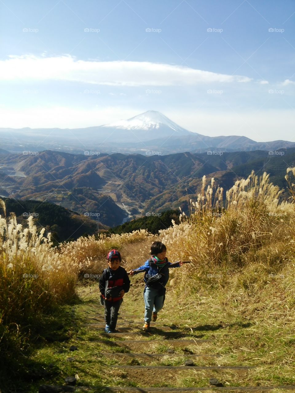 Mt.Fuji in fall with brother