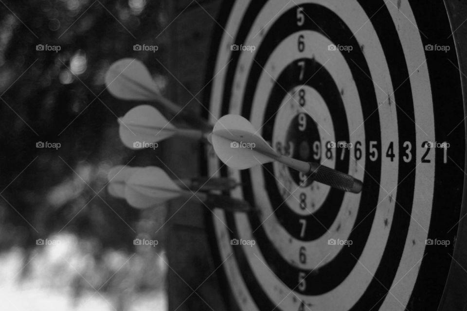 Dartboard with black and white