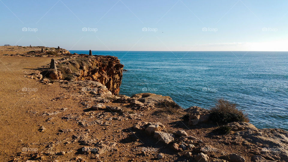 Rocky cliffs on a Mediterranean coast,