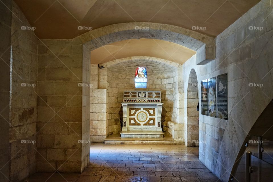 inside the ancient church, pilgrimage destination in Israel