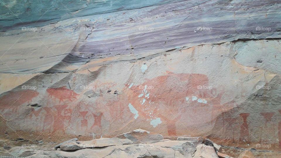 the prehistorical painting cliff. Pha Tam. Thailand