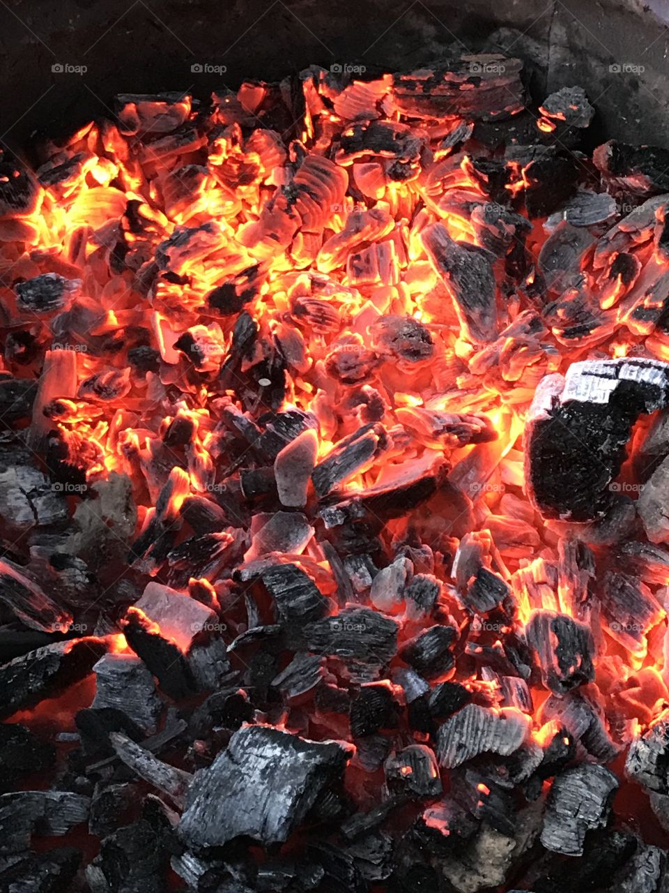 Burning coals